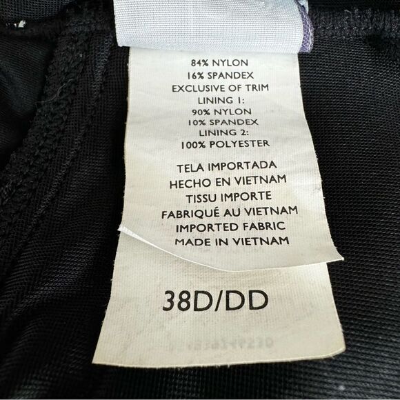 Jag Black Tankini White Trim Adjustable Straps Swim SZ 38D / 38DD - Picture 10 of 11